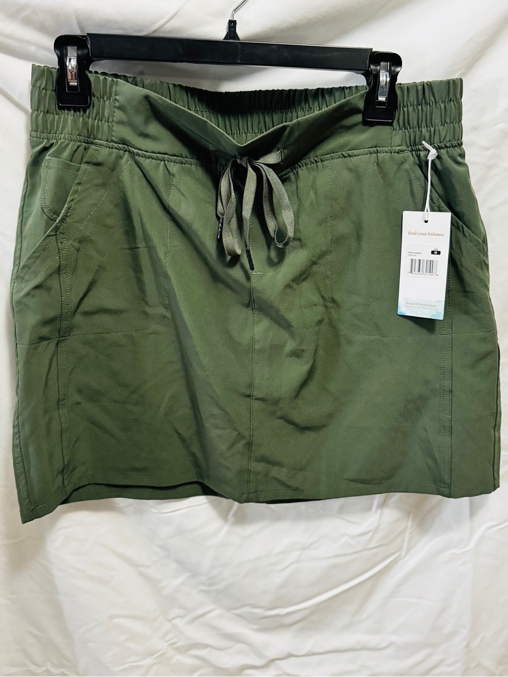 Balance Collection Olive Green Drawstring Skort active pickleball golf M NWT